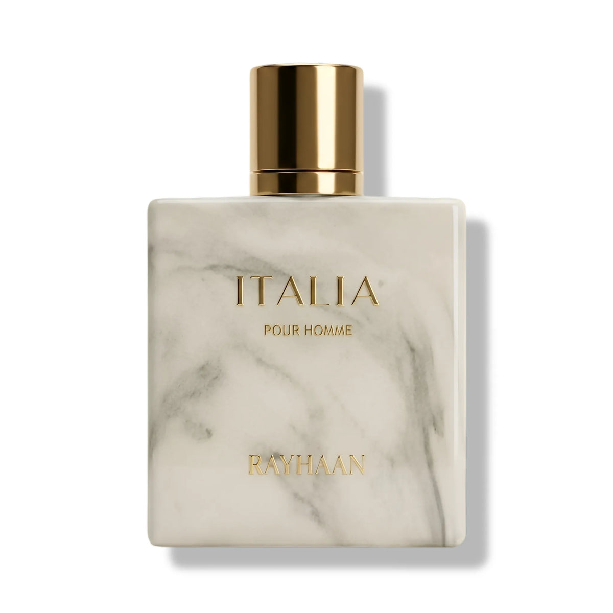 Rayhaan Italia Eau De Parfum bottle - Honey, tobacco, and vanilla Arabian perfume for men.