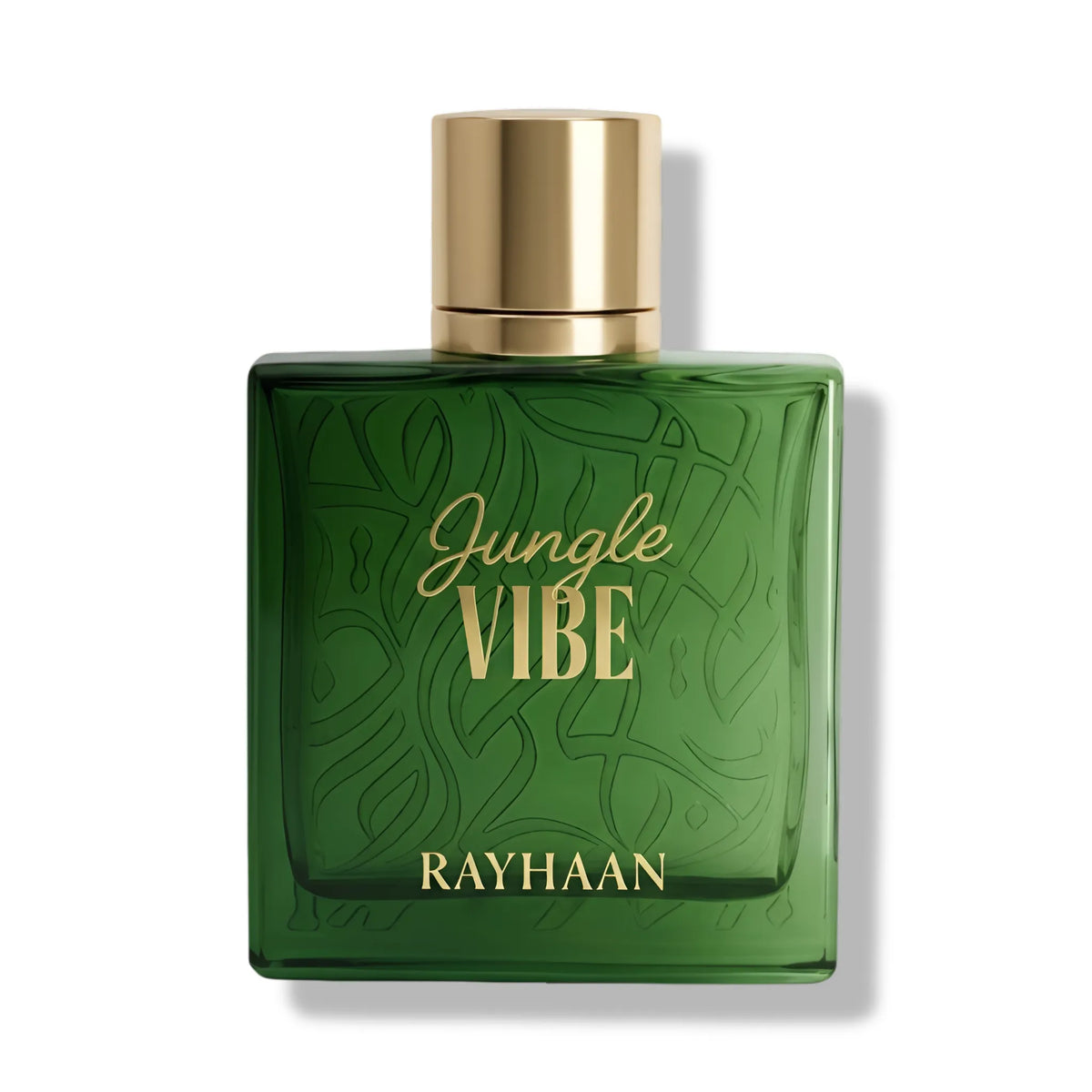 glass decant bottle of Rayhaan Jungle Vibe EDP perfume