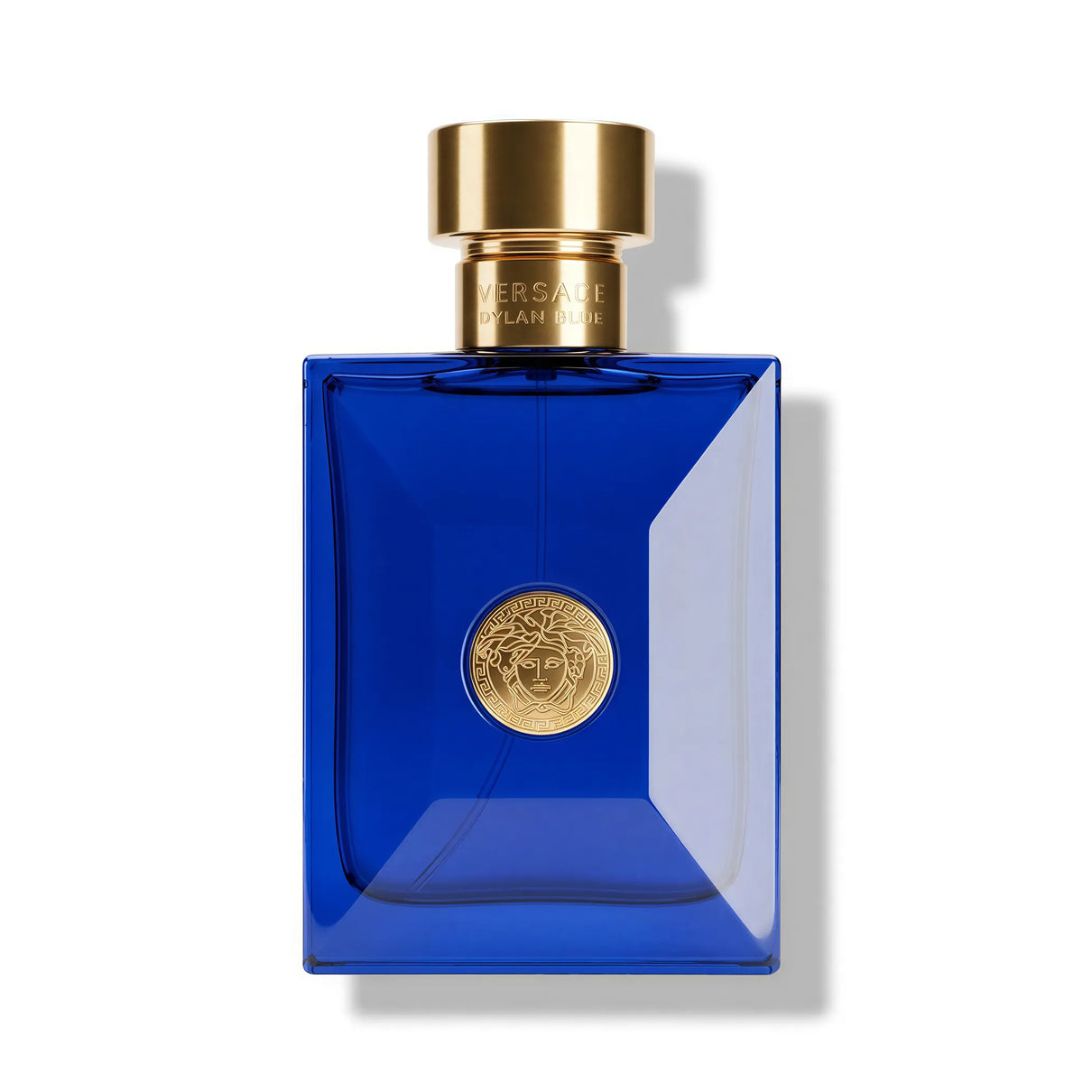 Dark blue and gold bottle of Versace Dylan Blue Eau de Toilette for men